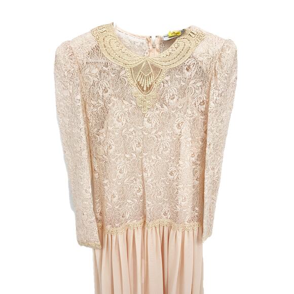 Vintage Ricki Lang for Nuit Prom Dance Party Lace Dress Sheer Skirt Size 4 - Picture 1 of 6